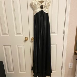 Cream & Black Long Dress